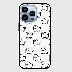 Чехол для iPhone 13 Pro Undertale Annoying dog white, цвет: 3D-черный