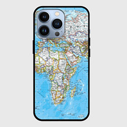 Чехол для iPhone 13 Pro Карта мира - политическая, цвет: 3D-черный