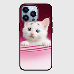 Чехол для iPhone 13 Pro Белый котёнок, цвет: 3D-черный