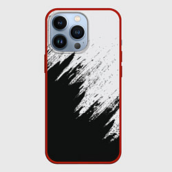 Чехол для iPhone 13 Pro Черно-белый разрыв, цвет: 3D-красный