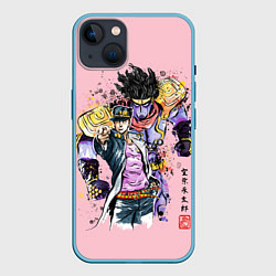 Чехол для iPhone 14 Plus JoJo Bizarre Adventure, цвет: 3D-голубой