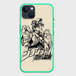 Чехол для iPhone 14 Plus Приключения ДжоДжо, цвет: 3D-мятный