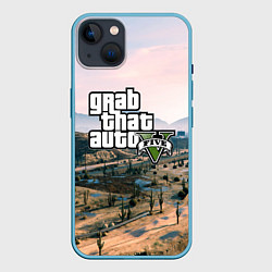 Чехол для iPhone 14 Plus Grand Theft Auto 5, цвет: 3D-голубой