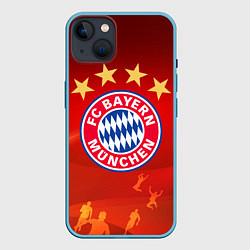 Чехол для iPhone 14 Plus BAYERN MUNCHEN, цвет: 3D-голубой