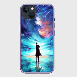 Чехол для iPhone 14 Plus Дотянуться до космоса, цвет: 3D-серый