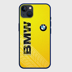 Чехол для iPhone 14 Plus BMW СЛЕДЫ ШИН БМВ, цвет: 3D-тёмно-синий