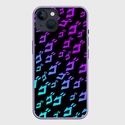 Чехол для iPhone 14 Plus JOJOS BIZARRE ADVENTURE NEON PATTERN НЕОН УЗОР, цвет: 3D-серый