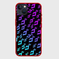 Чехол для iPhone 14 Plus JOJOS BIZARRE ADVENTURE NEON PATTERN НЕОН УЗОР, цвет: 3D-красный