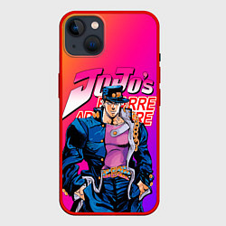 Чехол для iPhone 14 Plus JOJO BIZARRE ADVENTURE ДЖО ДЖО ГРАДИЕНТ, цвет: 3D-красный