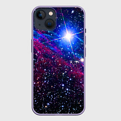 Чехол для iPhone 14 Plus Открытый космос Star Neon, цвет: 3D-серый