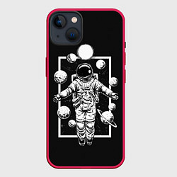 Чехол для iPhone 14 Plus Свобода Космоса, цвет: 3D-малиновый