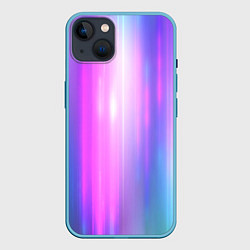 Чехол для iPhone 14 Plus Northern lights, Северное сияние, неоновое свечени, цвет: 3D-голубой