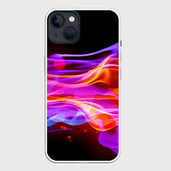 Чехол для iPhone 14 Plus Abstract colorful waves, цвет: 3D-белый