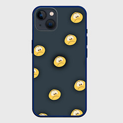 Чехол для iPhone 14 Plus Грусть смайла, цвет: 3D-тёмно-синий