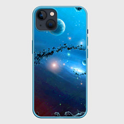 Чехол для iPhone 14 Plus Бесконечное космическое пространство - Nasa, цвет: 3D-голубой