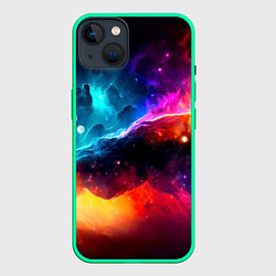 Чехол для iPhone 14 Plus Космос, созданный нейросетью, цвет: 3D-мятный