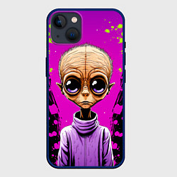 Чехол для iPhone 14 Plus Alien - comics art style, цвет: 3D-тёмно-синий