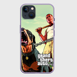 Чехол для iPhone 14 Plus GTA 5: Franklin Clinton, цвет: 3D-серый