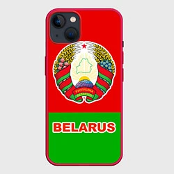 Чехол для iPhone 14 Plus Belarus Patriot, цвет: 3D-малиновый
