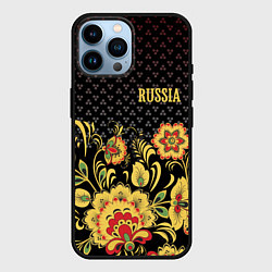 Чехол для iPhone 14 Pro Max Russia: black edition, цвет: 3D-черный