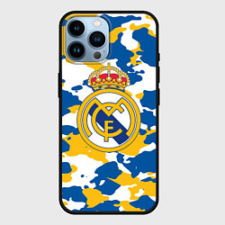 Чехол для iPhone 14 Pro Max Real Madrid: Camo, цвет: 3D-черный