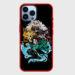 Чехол для iPhone 14 Pro Max KIMETSU NO YAIBA, цвет: 3D-красный
