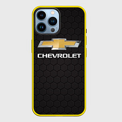 Чехол для iPhone 14 Pro Max CHEVROLET, цвет: 3D-желтый