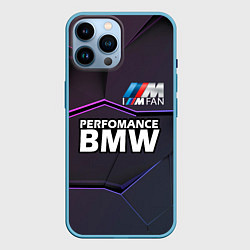 Чехол для iPhone 14 Pro Max BMW Perfomance, цвет: 3D-голубой