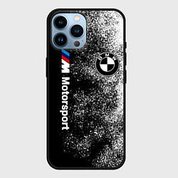Чехол для iPhone 14 Pro Max БМВ Черно-белый логотип, цвет: 3D-черный