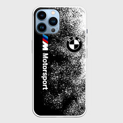 Чехол для iPhone 14 Pro Max БМВ Черно-белый логотип, цвет: 3D-белый
