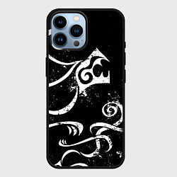 Чехол для iPhone 14 Pro Max ТАТУИРОВКА ДРАКЕНА WHITE AND BLACK, цвет: 3D-черный