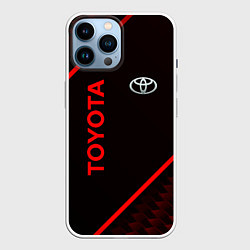 Чехол для iPhone 14 Pro Max Toyota Красная абстракция, цвет: 3D-белый