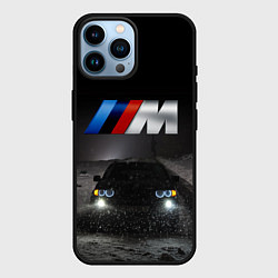 Чехол для iPhone 14 Pro Max Бэха попала ночью в снегопад, цвет: 3D-черный