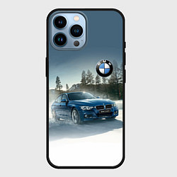 Чехол для iPhone 14 Pro Max Крутая бэха мчится по лесной дороге, цвет: 3D-черный
