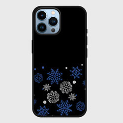Чехол для iPhone 14 Pro Max Снежинки - Новогодние, цвет: 3D-черный