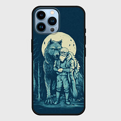 Чехол для iPhone 14 Pro Max Старик с волком, цвет: 3D-черный