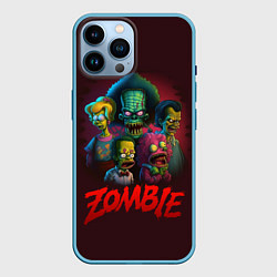 Чехол для iPhone 14 Pro Max Симпсоны зомби, цвет: 3D-голубой