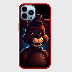 Чехол для iPhone 14 Pro Max Фредди в шляпе, цвет: 3D-красный
