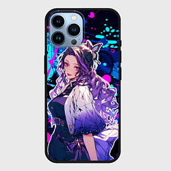 Чехол для iPhone 14 Pro Max Шинобу Кочо и граффити, цвет: 3D-черный