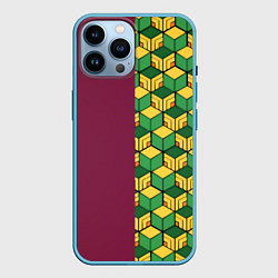 Чехол для iPhone 14 Pro Max Kimetsu no yaiba pattern anime, цвет: 3D-голубой