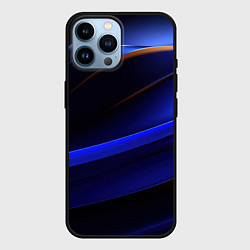 Чехол для iPhone 14 Pro Max Синее свечение на абстрактном фоне, цвет: 3D-черный