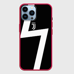 Чехол для iPhone 14 Pro Max Ювентус спорт геометрия, цвет: 3D-малиновый