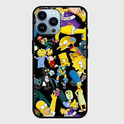 Чехол для iPhone 14 Pro Max Персонажи Симпсонов, цвет: 3D-черный