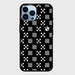 Чехол для iPhone 14 Pro Max BMW pattern, цвет: 3D-черный
