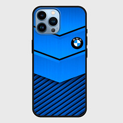 Чехол для iPhone 14 Pro Max BMW geometry blue, цвет: 3D-черный
