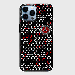 Чехол для iPhone 14 Pro Max Mercedes benz броня текстура, цвет: 3D-черный