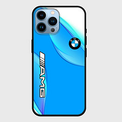 Чехол для iPhone 14 Pro Max BMW abstrac line steel, цвет: 3D-черный