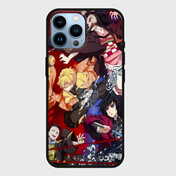 Чехол для iPhone 14 Pro Max Клинок, рассекающий демонов аниме, цвет: 3D-черный