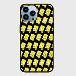 Чехол для iPhone 14 Pro Max Барт Симпсон: узор, цвет: 3D-черный