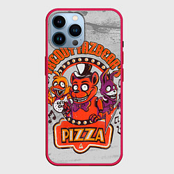 Чехол для iPhone 14 Pro Max Freddy Pizza, цвет: 3D-малиновый